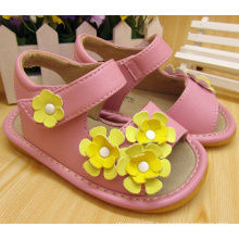 Yellow Flower Baby Girl Squeaky Sandals